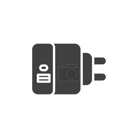Illustration for Phone wall charger vector icon. filled flat sign for mobile concept and web design. Mobile Phone Mains Charger glyph icon. Symbol, logo illustration. Vector graphics - Royalty Free Image