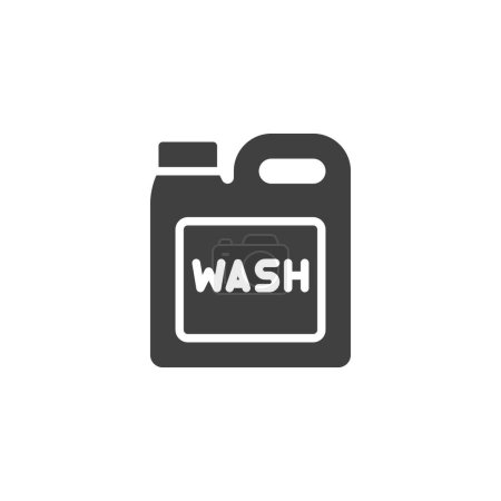 Illustration for Car wash detergent vector icon. filled flat sign for mobile concept and web design. Wash jerry can canister glyph icon. Symbol, logo illustration. Vector graphics - Royalty Free Image