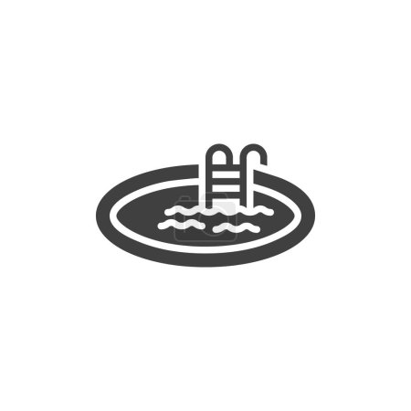 Téléchargez les illustrations : Swimming pool vector icon. filled flat sign for mobile concept and web design. Jacuzzi bath glyph icon. Symbol, logo illustration. Vector graphics - en licence libre de droit
