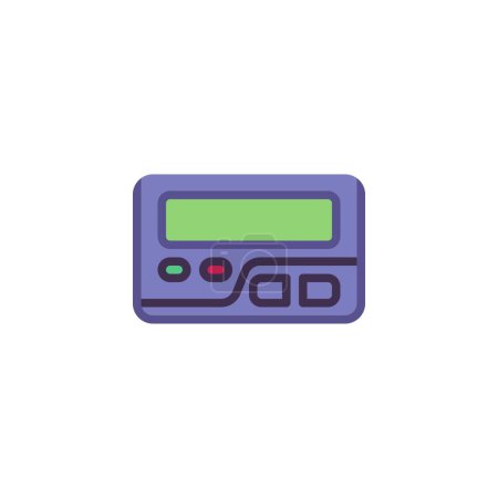 Ilustración de Pager or a beeper flat icon, vector sign, colorful pictogram isolated on white. Symbol, logo illustration. Flat style design - Imagen libre de derechos