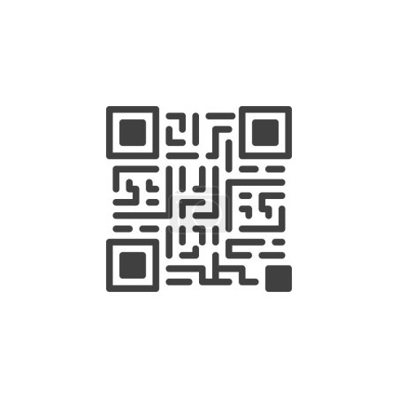 Ilustración de QR code vector icon. filled flat sign for mobile concept and web design. QR scan glyph icon. Symbol, logo illustration. Vector graphics - Imagen libre de derechos