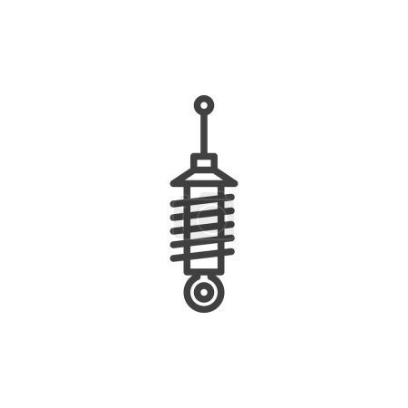 Illustration for Car damper spring line icon. linear style sign for mobile concept and web design. Shock absorber outline vector icon. Symbol, logo illustration. Vector graphics - Royalty Free Image