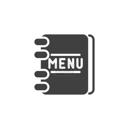 Ilustración de Restaurant menu vector icon. filled flat sign for mobile concept and web design. Cafe menu glyph icon. Symbol, logo illustration. Vector graphics - Imagen libre de derechos