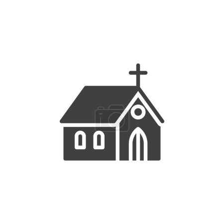 Ilustración de Church vector icon. filled flat sign for mobile concept and web design. Church glyph icon. Symbol, logo illustration. Vector graphics - Imagen libre de derechos