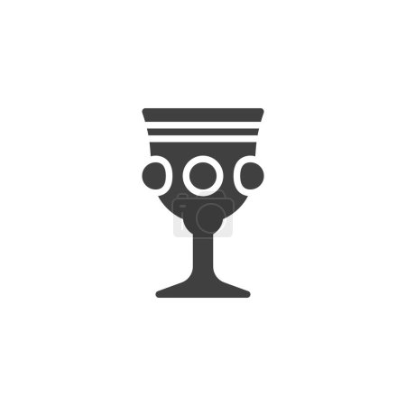 Kelchbecher-Vektor-Symbol. Becherfülltes flaches Schild für mobiles Konzept und Webdesign. Heilige Gralsikone. Symbol, Logoabbildung. Vektorgrafik