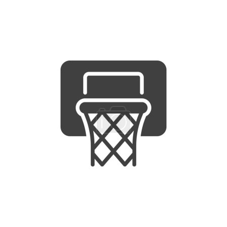 Ilustración de Icono de vector de aro de baloncesto. signo plano lleno para el concepto móvil y el diseño web. Basketball basket glyph icon (en inglés). Símbolo, ilustración del logotipo. Gráficos vectoriales - Imagen libre de derechos