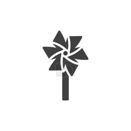 Windradvektorsymbol. gefüllte flache Schilder für mobiles Konzept und Webdesign. Windmühlenspielzeug-Glyphen-Symbol. Symbol, Logoabbildung. Vektorgrafik