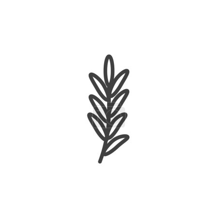 Illustration for Rosemary leaves line icon. linear style sign for mobile concept and web design. Rosemary herb outline vector icon. Symbol, logo illustration. Vector graphics - Royalty Free Image