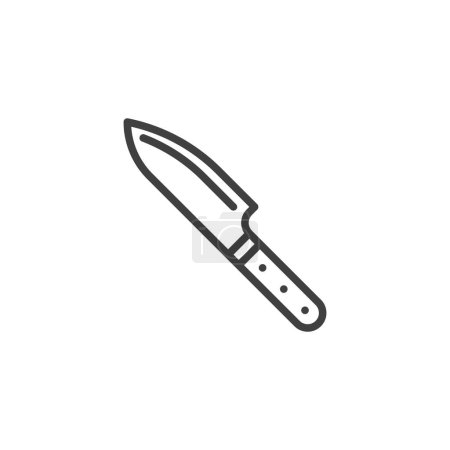 Illustration for Kitchen knife line icon. linear style sign for mobile concept and web design. Knife outline vector icon. Symbol, logo illustration. Vector graphics - Royalty Free Image
