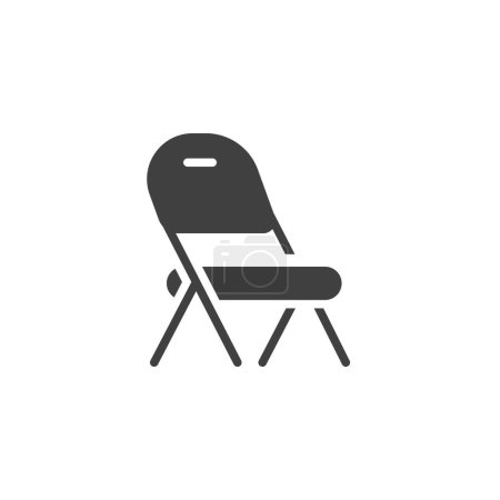 Plegable silla de camping icono de vector. signo plano lleno para el concepto móvil y el diseño web. Icono de glifo de silla plegable. Símbolo, ilustración del logotipo. Gráficos vectoriales