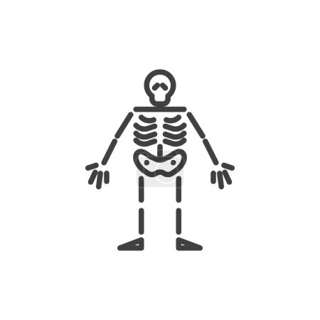 Illustration for Full length skeleton line icon. linear style sign for mobile concept and web design. Skeleton body outline vector icon. Symbol, logo illustration. Vector graphics - Royalty Free Image