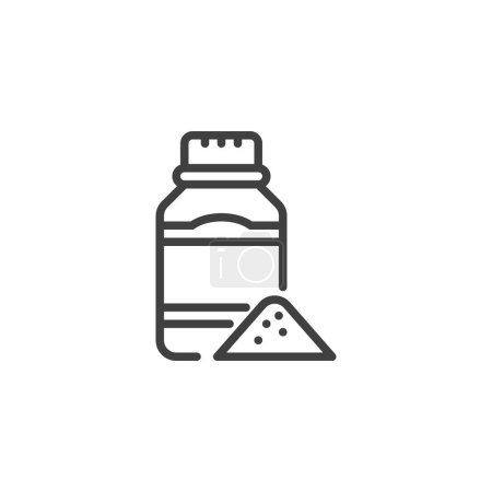 Ilustración de Talco botella en polvo icono de línea. signo de estilo lineal para el concepto móvil y el diseño web. Talco contorno de polvo icono de vector. Símbolo, ilustración del logotipo. Gráficos vectoriales - Imagen libre de derechos