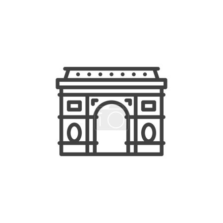 Illustration for Triumphal arch line icon. linear style sign for mobile concept and web design. Paris triumphal arch outline vector icon. Symbol, logo illustration. Vector graphics - Royalty Free Image