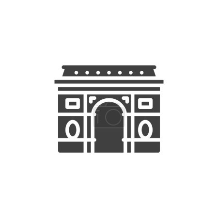 Illustration for Paris triumphal arch vector icon. filled flat sign for mobile concept and web design. Triumphal arch glyph icon. Symbol, logo illustration. Vector graphics - Royalty Free Image
