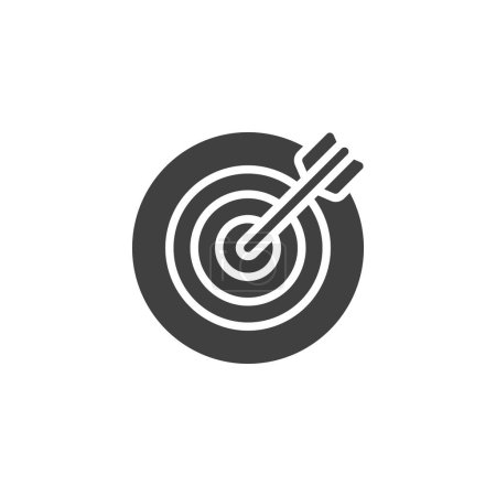 Arrow aimed at a target vector icon. filled flat sign for mobile concept and web design. Target Arrow glyph icon. Symbol, logo illustration. Vector graphics