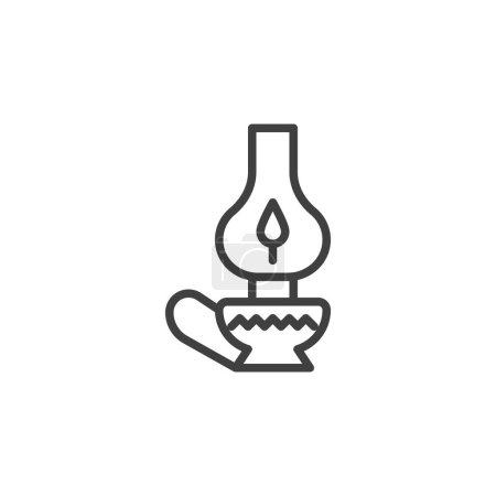Ilustración de Novruz Linterna icono de la línea. signo de estilo lineal para el concepto móvil y el diseño web. Icono de vector de contorno de lámpara de queroseno. Símbolo, ilustración del logotipo. Gráficos vectoriales - Imagen libre de derechos