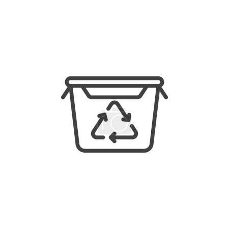 Illustration for Refillable container line icon. Recycling box linear style sign for mobile concept and web design. Reusable Travel Container outline vector icon. Symbol, logo illustration. Vector graphics - Royalty Free Image