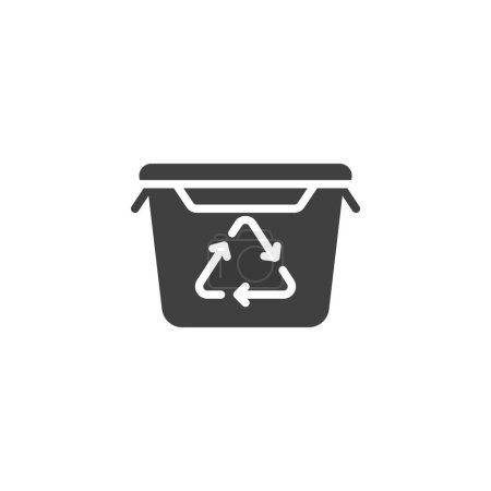 Illustration for Refillable container vector icon. Recycling box filled flat sign for mobile concept and web design. Reusable Travel Container glyph icon. Symbol, logo illustration. Vector graphics - Royalty Free Image