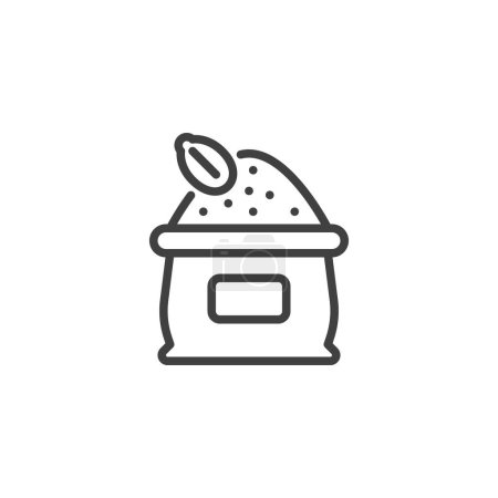 Illustration for Bulk food items line icon. linear style sign for mobile concept and web design. Grains bag outline vector icon. Symbol, logo illustration. Vector graphics - Royalty Free Image