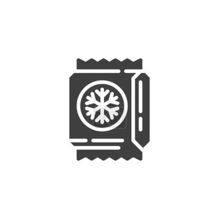 Gefrorene Produkt-Vektor-Symbol. gefüllte flache Schilder für mobiles Konzept und Webdesign. Tiefkühlkost-Symbol. Eiscreme-Verpackungssymbol, Logo-Abbildung. Vektorgrafik