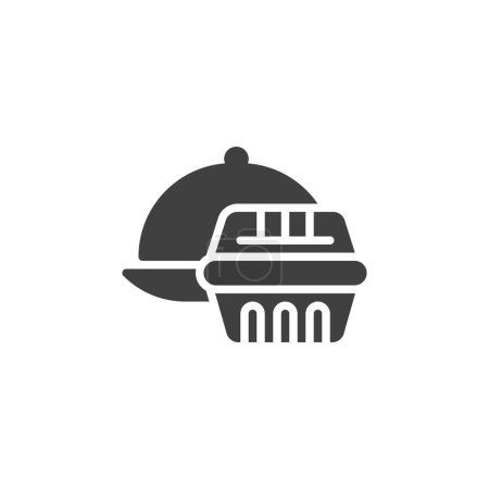 Lunchbox und Tablett-Vektorsymbol. gefüllte flache Schilder für mobiles Konzept und Webdesign. Prepared Foods Glyph-Symbol. Restaurant-Service-Symbol, Logo-Abbildung. Vektorgrafik