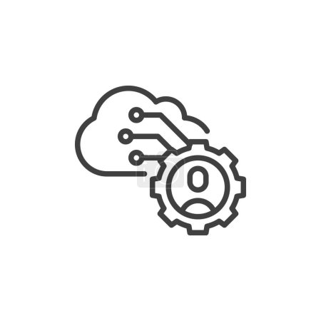 Liniensymbol von Cloud Architect. Lineares Stilschild für mobiles Konzept und Webdesign. Cloud-Computing-Strategie umreißt Vektor-Symbol. Symbol, Logoabbildung. Vektorgrafik