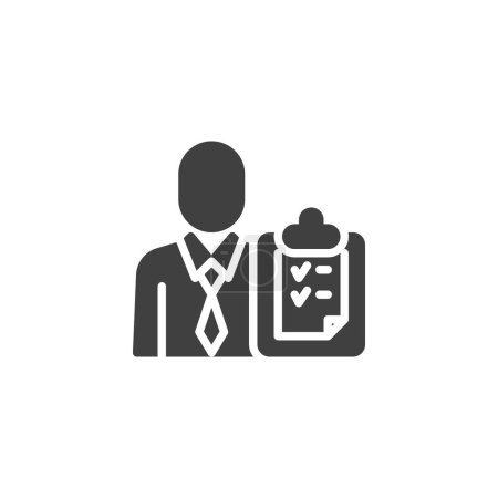 IT compliance management vector icon. filled flat sign for mobile concept and web design. IT Compliance Officer glyph icon. Symbol, logo illustration. Vector graphics