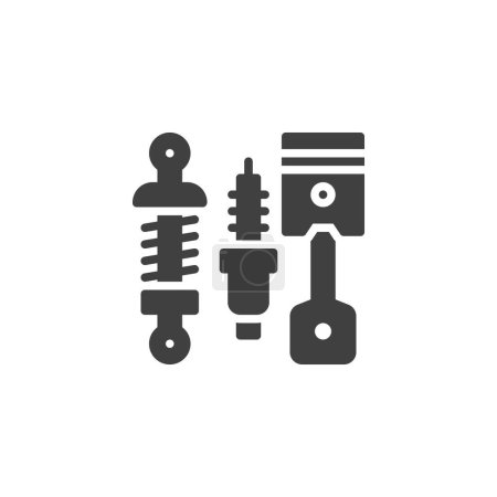 Auto-Ersatzteil-Vektor-Symbol. gefüllte flache Schilder für mobiles Konzept und Webdesign. Auto Parts glyph icon. Symbol, Logoabbildung. Vektorgrafik