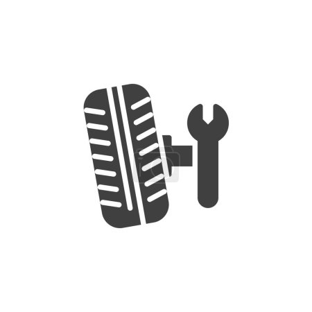 Car wheel service vector icon. filled flat sign for mobile concept and web design. Wheel alignment glyph icon. Symbol, logo illustration. Vector graphics