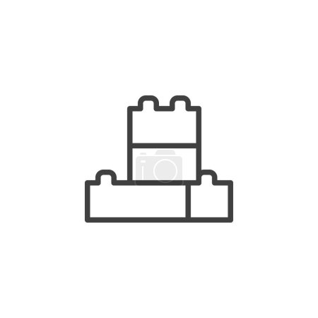 Toy Blocks icône de ligne. signe de style linéaire pour concept mobile et web design. Kids Building Blocks dessine l'icône vectorielle. Symbole, illustration du logo. Graphiques vectoriels