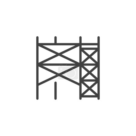 Gerüstbau-Ikone. Lineares Stilschild für mobiles Konzept und Webdesign. Gerüstumrisse Vektorsymbol. Symbol, Logoabbildung. Vektorgrafik
