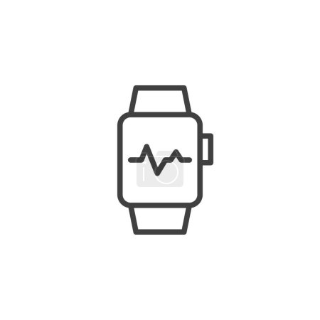 Photo for Smartwatch line icon. linear style sign for mobile concept and web design. Fitness tracker outline vector icon. Symbol, logo illustration. Vector graphics - Royalty Free Image