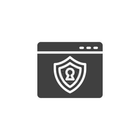 Photo for Internet security vector icon. Webpage protection shield filled flat sign for mobile concept and web design. Secure Browsing glyph icon. Symbol, logo illustration. Vector graphics - Royalty Free Image