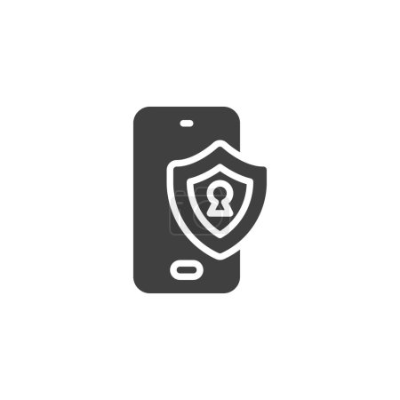 Icono del vector de seguridad del teléfono inteligente. signo plano lleno para el concepto móvil y el diseño web. Mobile Endpoint Securit icono de glifo. Símbolo, ilustración del logotipo. Gráficos vectoriales