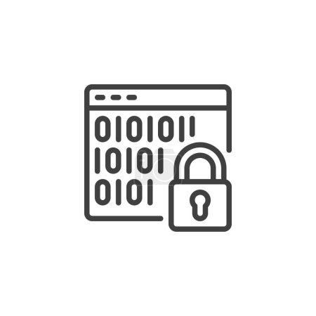 Photo for Data Encryption line icon. linear style sign for mobile concept and web design. Cyber Security outline vector icon. Internet privacy symbol, logo illustration. Vector graphics - Royalty Free Image