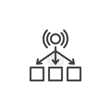 Network Load Balancer line icon. linear style sign for mobile concept and web design. Load Balancing outline vector icon. Symbol, logo illustration. Vector graphics