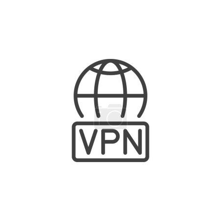 Photo for VPN Connection line icon. linear style sign for mobile concept and web design. Virtual private network outline vector icon. Symbol, logo illustration. Vector graphics - Royalty Free Image