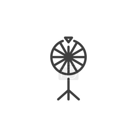 Photo for Casino Spinning Wheel line icon. linear style sign for mobile concept and web design. Prize spinning wheel outline vector icon. Symbol, logo illustration. Vector graphics - Royalty Free Image
