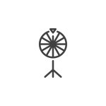 Casino Spinning Wheel line icon. linear style sign for mobile concept and web design. Prize spinning wheel outline vector icon. Symbol, logo illustration. Vector graphics