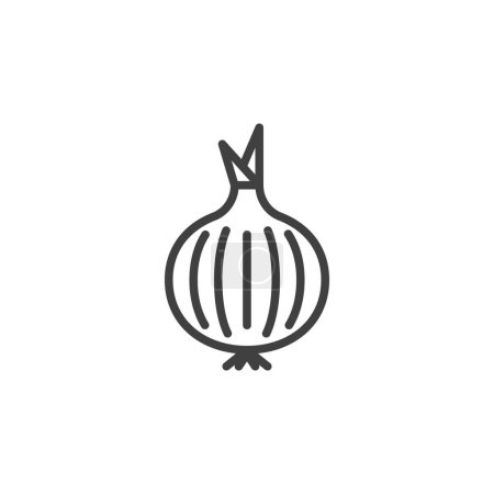 Photo for Onion bulb line icon. linear style sign for mobile concept and web design. Fresh onion outline vector icon. Symbol, logo illustration. Vector graphics - Royalty Free Image