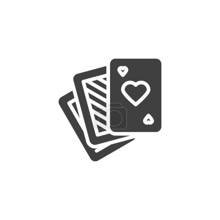 Foto de Poker naipes vector icono. signo plano lleno para el concepto móvil y el diseño web. Juego de cartas de corazones icono de glifo. Símbolo, ilustración del logotipo. Gráficos vectoriales - Imagen libre de derechos