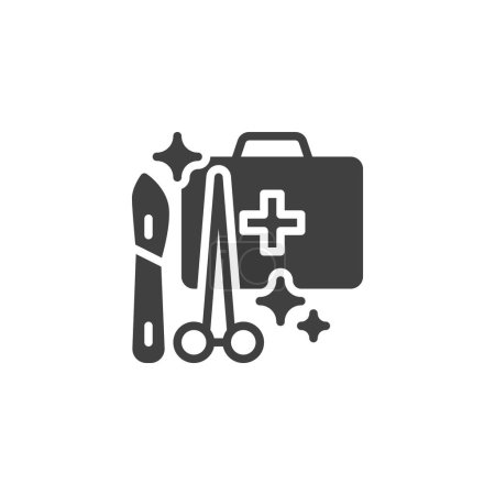Medical equipment vector icon. filled flat sign for mobile concept and web design. First aid kit glyph icon. Surgical kit symbol, logo illustration. Vector graphics