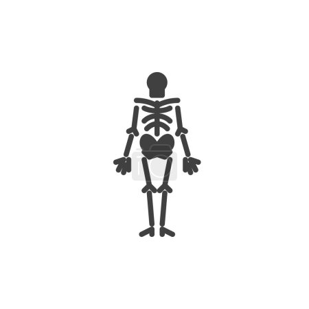 Foto de Icono del vector esqueleto humano. signo plano lleno para el concepto móvil y el diseño web. Icono del glifo esqueleto humano. Símbolo, ilustración del logotipo. Gráficos vectoriales - Imagen libre de derechos
