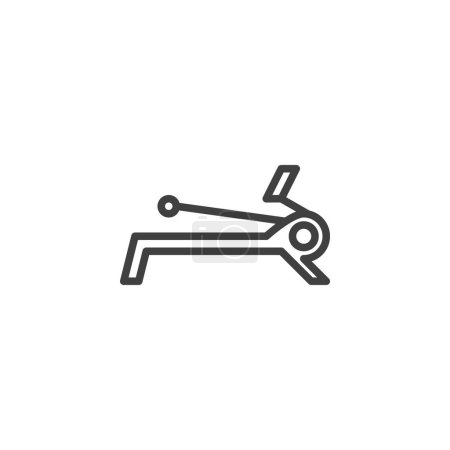 Illustration for Rowing Machine line icon. linear style sign for mobile concept and web design. Rowing machine outline vector icon. Gym symbol, logo illustration. Vector graphics - Royalty Free Image