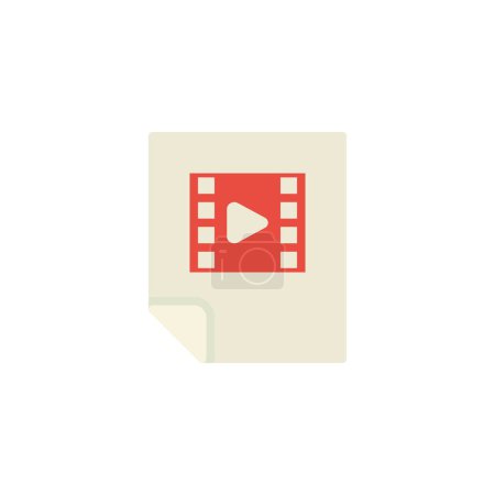 Foto de Archivo de vídeo icono plano, signo vectorial, pictograma colorido aislado en blanco. Símbolo, ilustración del logotipo. Diseño de estilo plano - Imagen libre de derechos