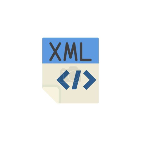 XML file flat icon, vector sign, colorful pictogram isolated on white. Symbol, logo illustration. Flat style design