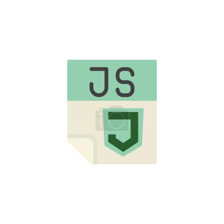 Foto de Archivo JavaScript icono plano, signo vectorial, pictograma colorido aislado en blanco. Símbolo, ilustración del logotipo. Diseño de estilo plano - Imagen libre de derechos