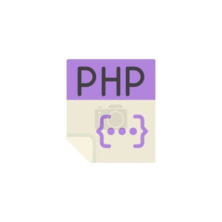 Foto de Archivo PHP icono plano, signo vectorial, pictograma colorido aislado en blanco. Símbolo, ilustración del logotipo. Diseño de estilo plano - Imagen libre de derechos
