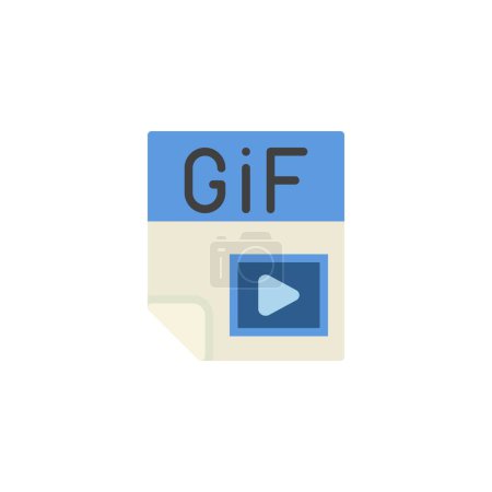 Foto de Icono plano de formato de archivo GIF, signo vectorial, pictograma colorido aislado en blanco. Símbolo, ilustración del logotipo. Diseño de estilo plano - Imagen libre de derechos