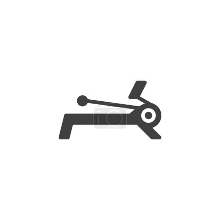 Illustration for Rowing machine vector icon. filled flat sign for mobile concept and web design. Rowing Machine glyph icon. Gym symbol, logo illustration. Vector graphics - Royalty Free Image